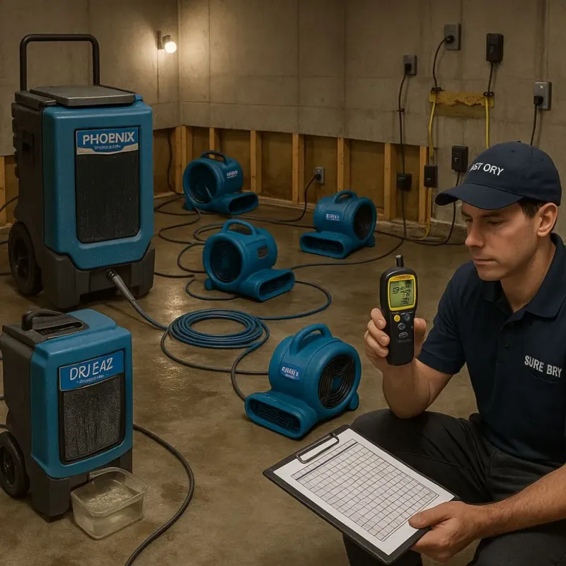 Structural Drying and Dehumidification process in Beaver Dam, WI